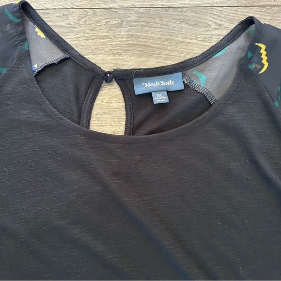 ModCloth Women Jack-O-Lantern Raglan 3/4 Sleeve Keyhole Halloween Shirt size XL - Picture 4 of 12